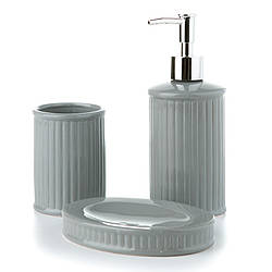 Набір керамічний для ванної та туалету 3 предмети Сірий 003BR