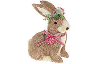 Декоративна великодня фігура Кролик з квіткою, 23*13см., (743-878)
