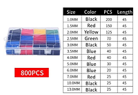Термоусадочная трубка для проводов Комплект 800 шт.(в пластиковом боксе)