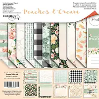 Набор двусторонней бумаги 20х20см от Scrapmir Peaches & Cream 11шт