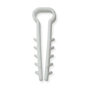 Дюбель-ялинка (затискач) для плоского кабелю Polax 10 х 5 мм білий (37-059), фото 1