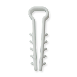 Дюбель-ялинка (затискач) для плоского кабелю Polax 10 х 5 мм білий (37-059)