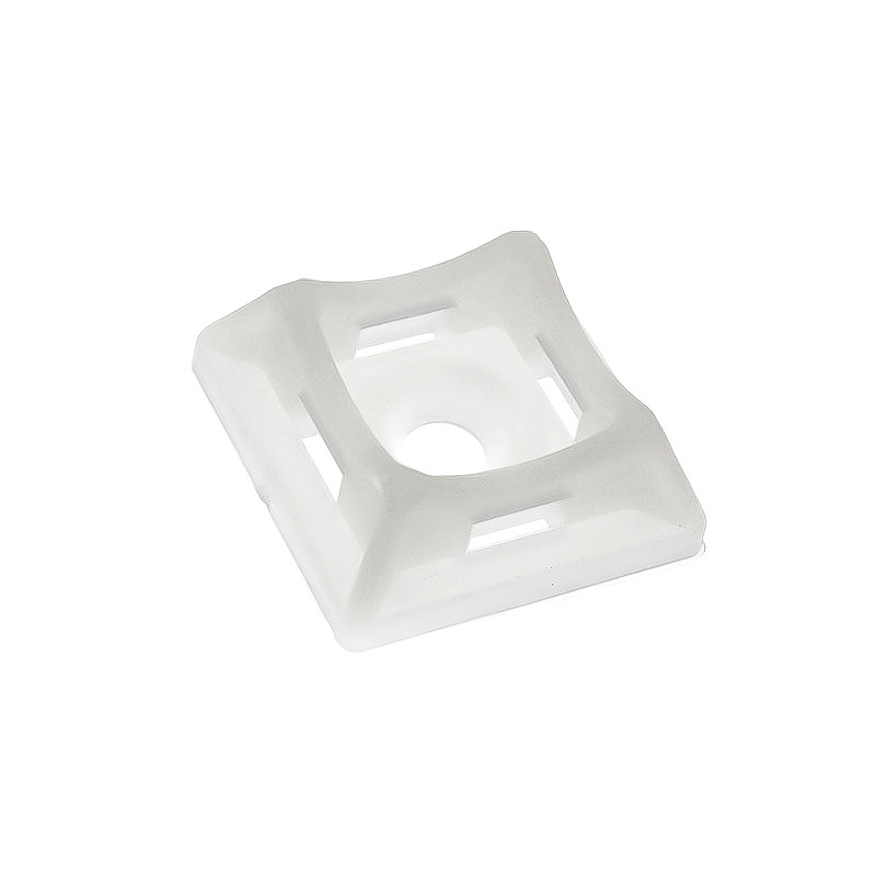 Майданчик під кабельну стяжку 19 х 19 мм, білий, самоклеючий, 50 шт. (37-084), фото 1