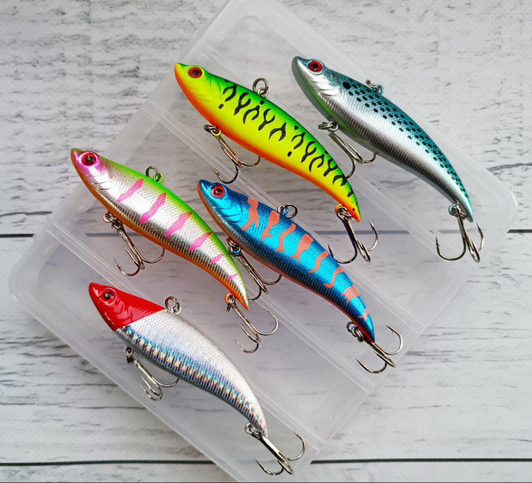 Воблер Ратлін Віб Bay Blue VIB 90S 21g Набір 5шт в коробці