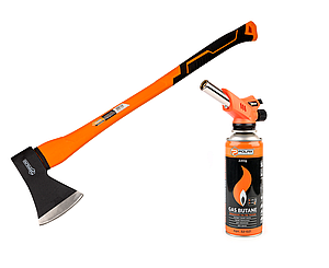 Набір Polax сокира 1250 г, газовий пальник 1 КW і газовий балон (335-37)
