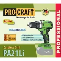 Ударный аккумуляторный шуруповерт Procraft PA21/4Li PA21/4Li 4 а/ч (бесщеточный с акб и зу), Мощный шуруповерт