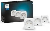 Умная розетка Philips Hue Smart Plug White, совместимая с Amazon Alexa (Echo, Echo Dot), упаковка из 3 штук