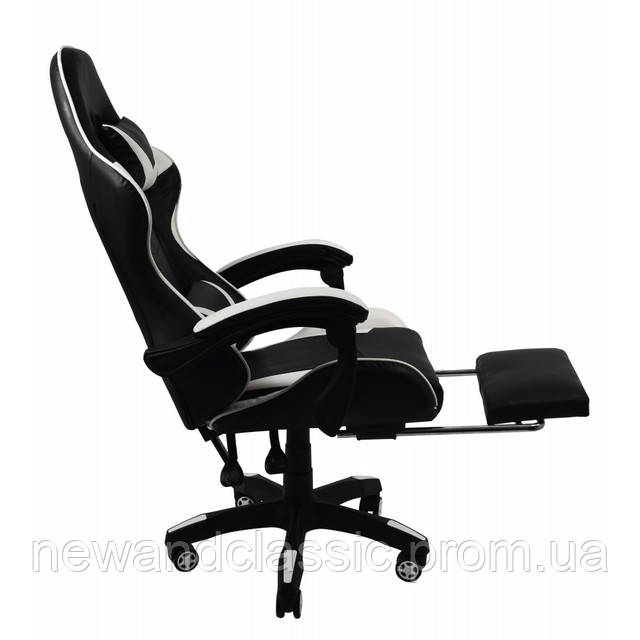 Крісло геймерське Bonro B-810 біле з підставкою для ніг - фото 6 - id-p2123353626