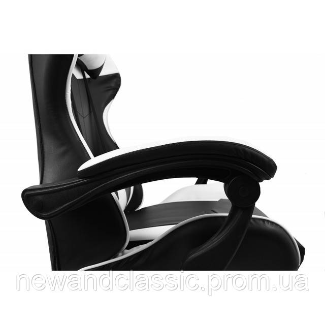 Крісло геймерське Bonro B-810 біле з підставкою для ніг - фото 8 - id-p2123353626
