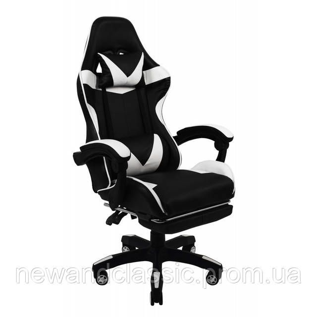 Крісло геймерське Bonro B-810 біле з підставкою для ніг - фото 9 - id-p2123353626