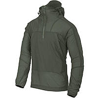 Легкая ветровка анорак Helikon Windrunner Windshirt-Taiga Green,зеленая мужская ветрозащитная куртка с мешком