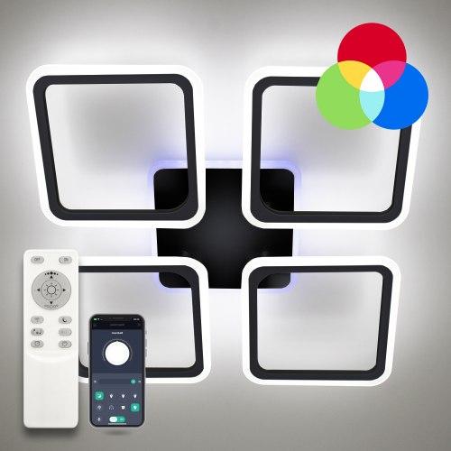 Люстра світлодіодна LUMINARIA LOOK RGB 120W 4Q 540/70 BLACK 220V IP20 з пультом ДК