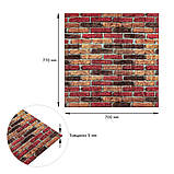 Самоклеюча декоративна 3D панель 700х770х5мм Бежево-коричнева Катеринославська цегла (047) SW-00000026, фото 3