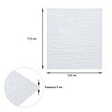 Самоклеюча декоративна 3D панель Камінь біла рвана цегла 700х770х5мм (155) SW-00000484, фото 3