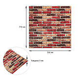 Самоклеюча декоративна 3D панель 700х770х3мм Катиринославська цегла (047-3) SW-00000695, фото 3