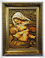 Икона из янтаря Кормящая и-100 Икона Божией Матери