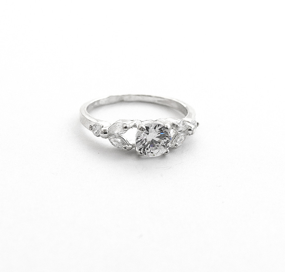 Срібне кільце З Цирконами, фото 1