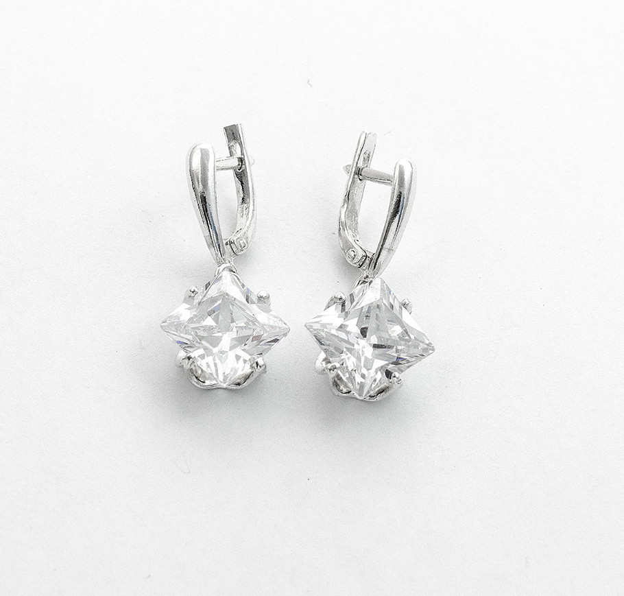 Сережки З Квадратними Каменями, фото 1