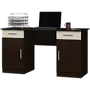 Стіл письмовий з дерева для навчання та роботи "Вчитель" Еверест (140х55х75 см) Венге темний+ Дуб молочний