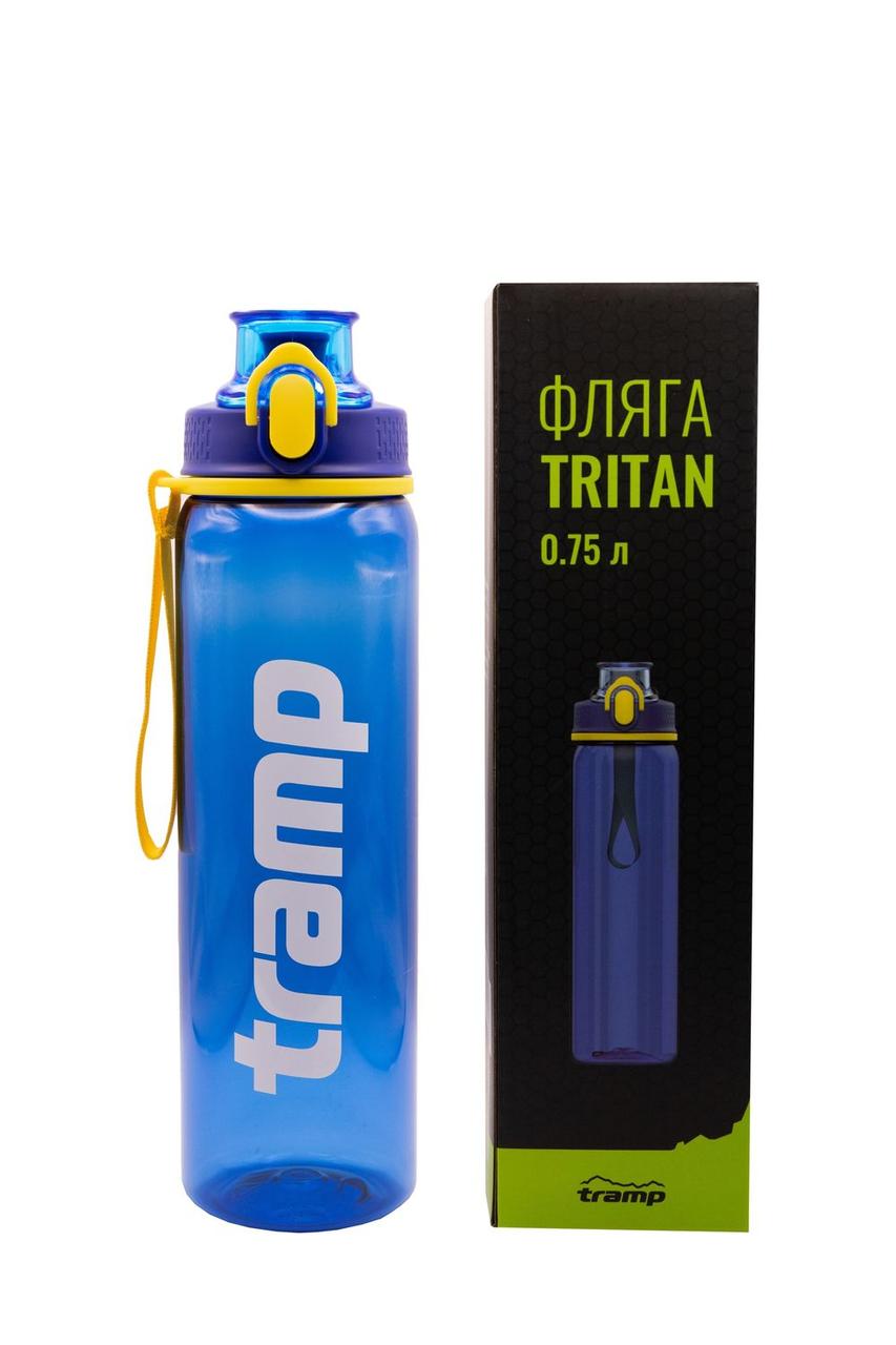 Спортивна фляга для напоїв синя Tramp Фляга з ударостійкого пластику Тритан Туристична бутилка для води
