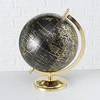 Декоративний Глобус із підставкою метал чорний h31 см