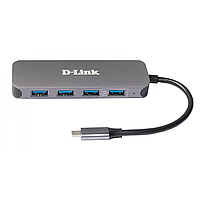 Мультипортовый адаптер USB хаб USB Type-C D-Link DUB-2340 Grey