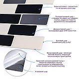 Самоклеюча поліуретанова плитка чорна сіра молочна цегла 305х305х1мм (D) SW-00001329, фото 2