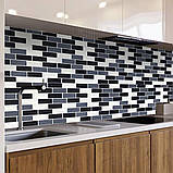 Самоклеюча поліуретанова плитка чорна сіра молочна цегла 305х305х1мм (D) SW-00001329, фото 6