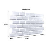 Декоративна ПВХ панель 960х480х4мм Біла клінкерна цегла SW-00001431, фото 3