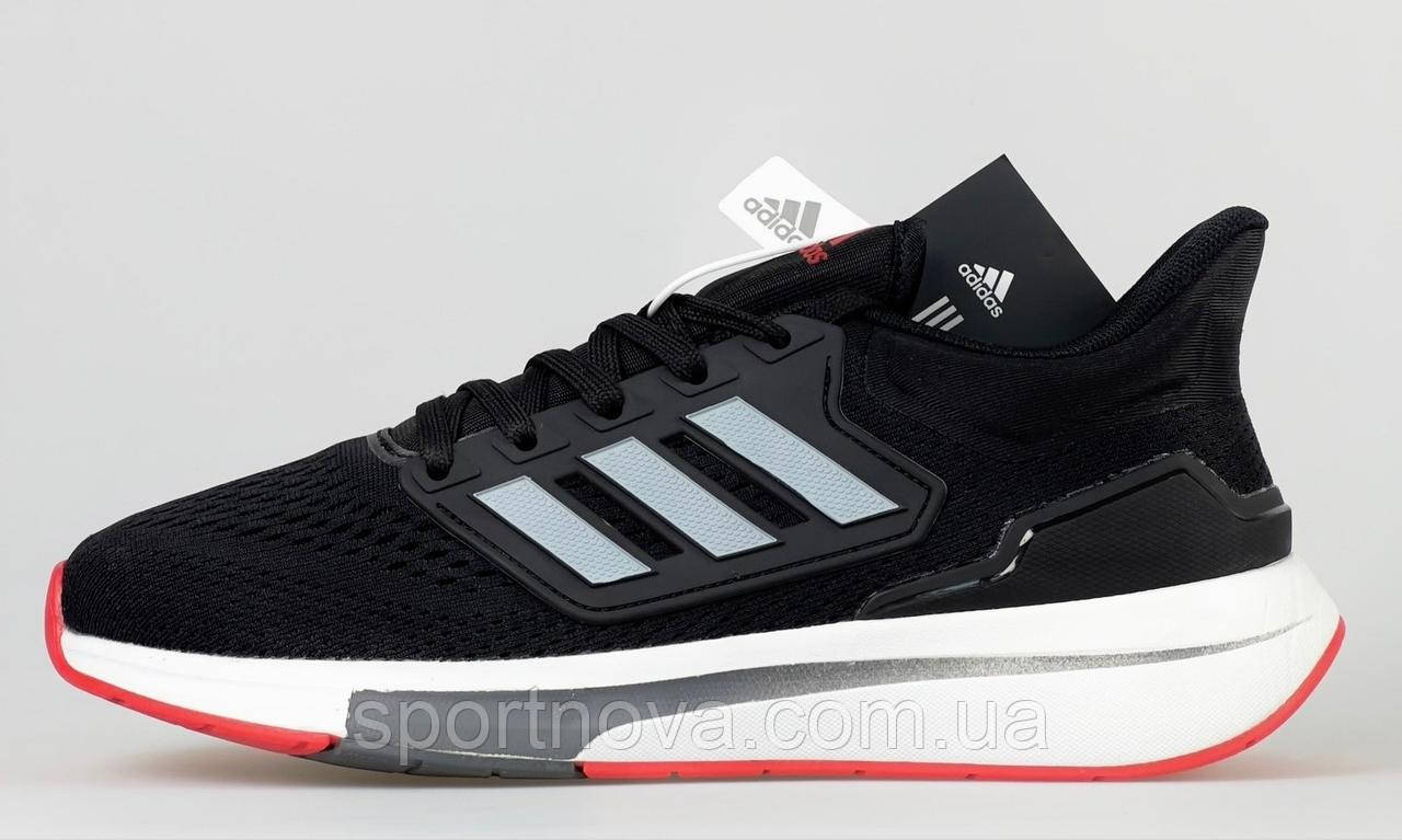 Чоловічі кросівки демісезон Adidas EQ21 Run текстиль чорні р 41-44