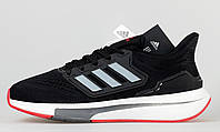 Мужские кроссовки демисезон Adidas EQ21 Run текстиль черные р 41-46