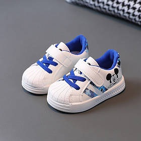Дитячі кросівки для хлопчика та дівчинки кеди з Міккі Маусом 15-11,5 см сині