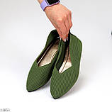 Зелені оливкові легкі жіночні текстильні балетки колір на вибір доступна ціна взуття жіноче, фото 4