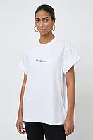 Urbanshop com ua Бавовняна футболка Victoria Beckham жіночий колір білий РОЗМІР ЗАПИТУЙТЕ