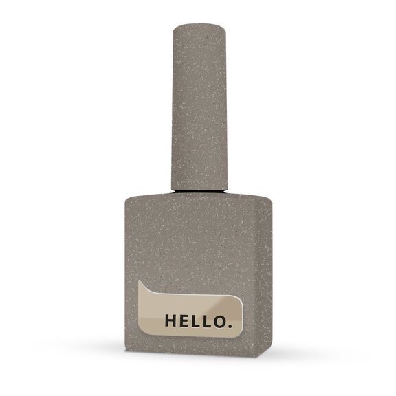 HELLO REFLECTIVE GEL POLISH, DEMURE, ГЕЛЬ-ЛАК, СІРО-БЕЖЕВИЙ ЗІ СРІБНИМИ СВІТЛОВІДБИВАЮЧИМИ ЧАСТИНКАМИ, 15 ML
