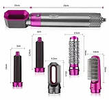 Стайлер для волосся 5 в 1 Hair Brush 9234, рожевий, фото 3