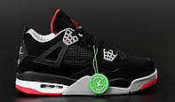 Мужские демисезонные кроссовки Nike Jordan 4 нубук черные р 41-45