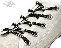 Шнурки для обуви 60см Черный+бежевый круглые Шахмата 5мм полиэстер