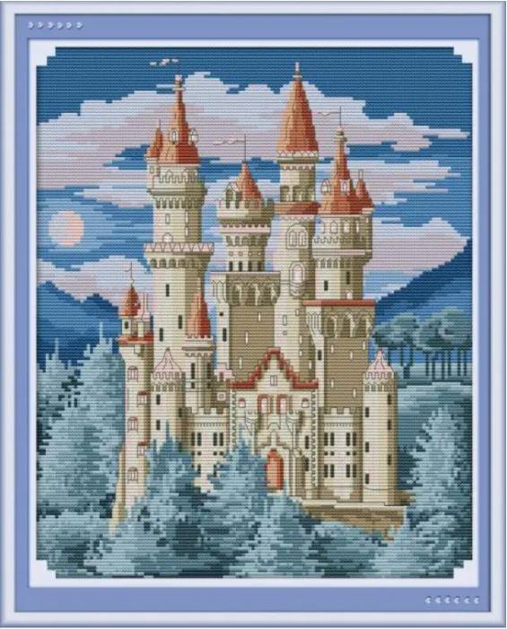 Набір для вишивання за нанесеною на канву схемою "Castle 7" . AIDA 14CT printed, 32*38 см