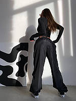 Женские стильные широкие штаны карго с фиксатором ткань: плащевка Канада Мод 166