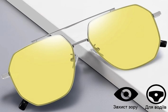 Окуляри для водія MADORU антифара поляризовані жовтіEStyle