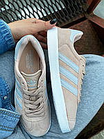 Женские замшевые розовые адидас газель Adidas Gazelle Pink Grey