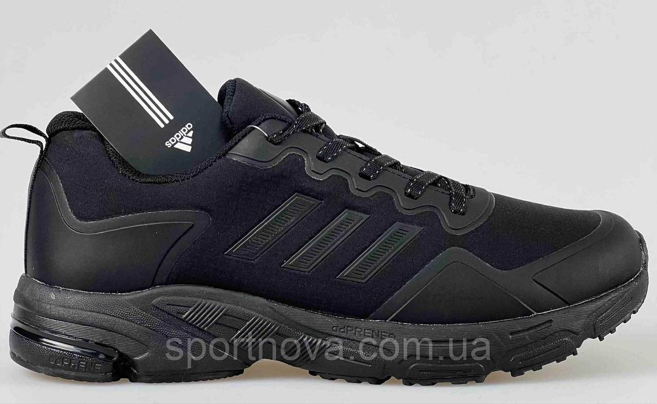 Чоловічі кросівки Adidas термо осінь/зима водовідштовхувальна тканина чорний р. 41, фото 1