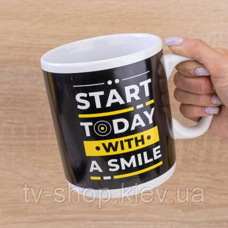 Кружка Гигант Start today with a smile,1000 мл, фото 1