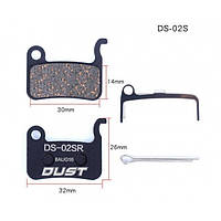 Колодки тормозные полуметалл disc DUST DS-02S Shimano M975/966/596/800/765/775/601/665/585/545/535, R-505,