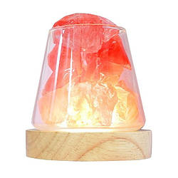 Яскрава соляна лампа Doctor-101 Agata із нічником. Сольова лампа 2-в-1 з гімалайської солі та червоного кварцу (GL-6747)