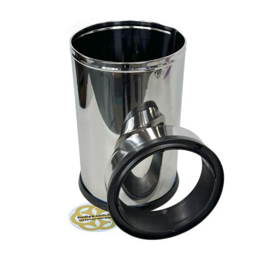 Відро для сміття зі сталі 11 Л з притискним кільцем, нержавіюча сталь, хром VINKS, фото 1