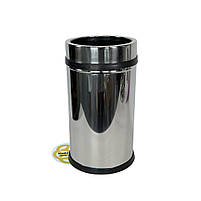 Відро для сміття зі сталі 11 Л з притискним кільцем, нержавіюча сталь, хром VINKS, фото 2