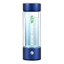 Надійний генератор водневої води Doctor-101 Tana. Воднева пляшка синій металік із зарядкою від USB, на 450 мл. Енциклопедія