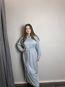 Жіноча трикотажна сукня голубого кольору максі Modna KAZKA MKJL7490021-1